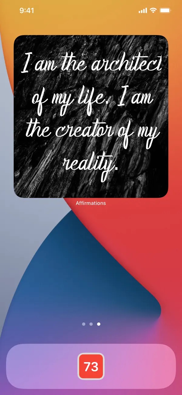Affirmations app screenshot 2