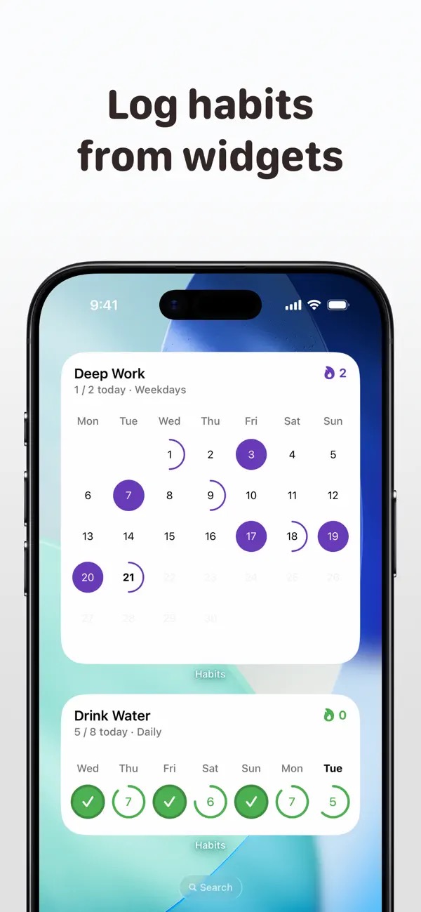 Habits app screenshot 2