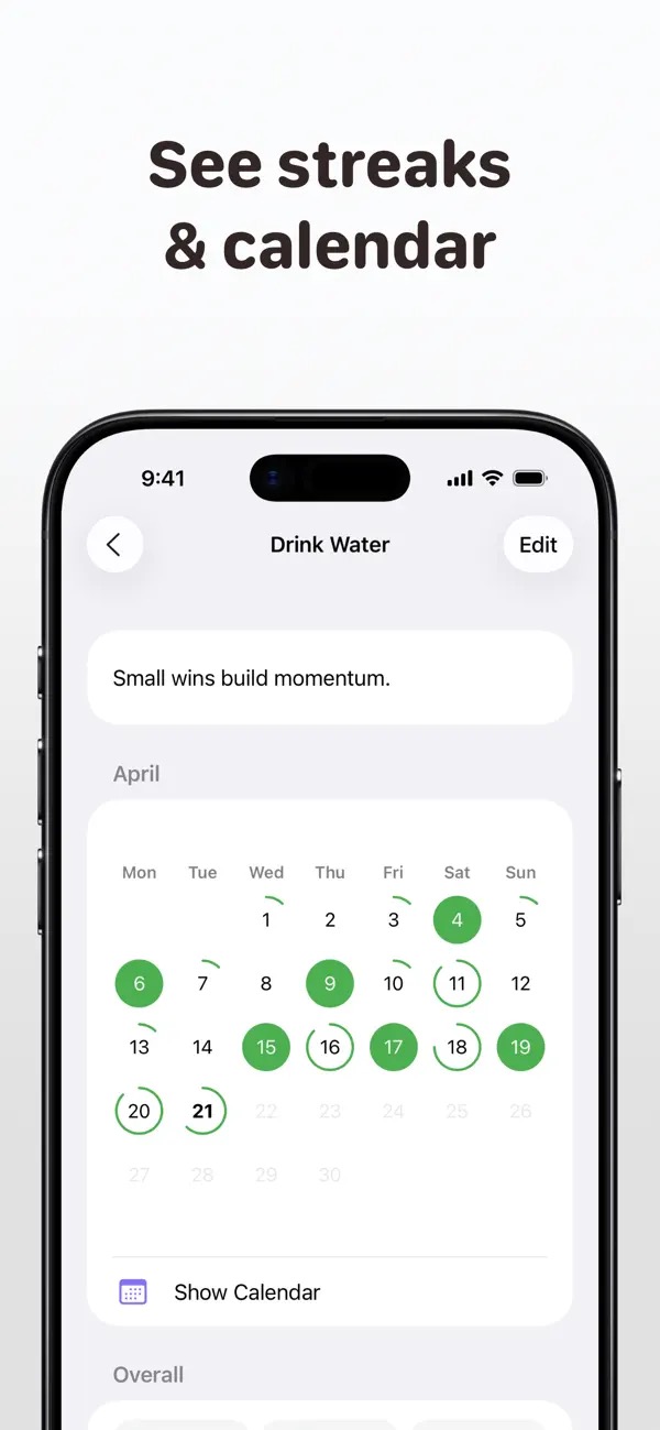 Habits app screenshot 3